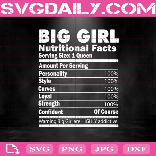 Big Girl Nutrition Facts Svg