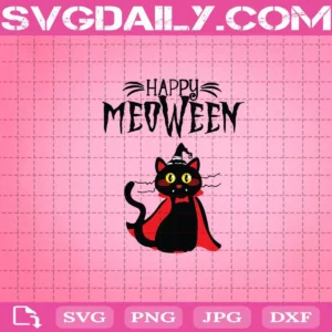 Black Cat Happy Halloween Svg