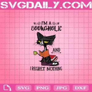 Black Cat I’M A Bookaholic Svg
