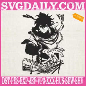 Black Clover Yuno Embroidery Design