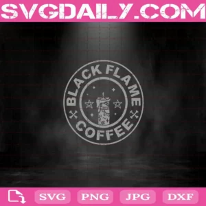 Black Flame Coffee Candle Svg