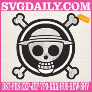 Black White Logo One Piece Embroidery Design