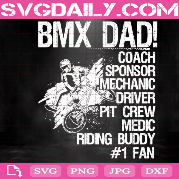 Bmx Dad Coach Sponsor Mechanic Driver Svg