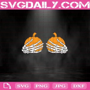 Bony Hand With Pumpkins Svg