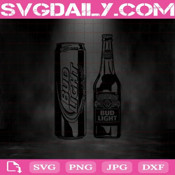 Bud Light Bottle And Can Alcohol Beer Svg