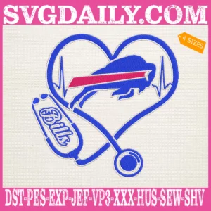 Buffalo Bills Heart Stethoscope Embroidery Files