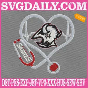 Buffalo Sabres Heart Stethoscope Embroidery Files
