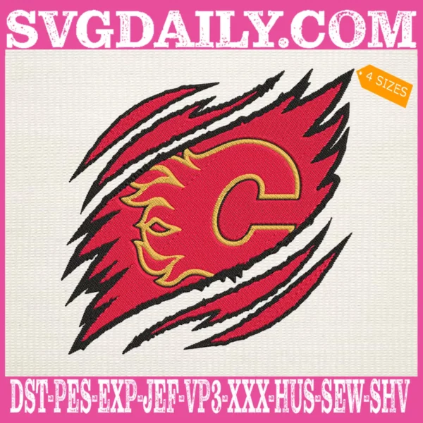Calgary Flames Embroidery Design