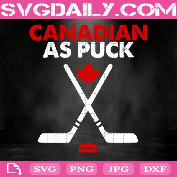Canadian As Puck Maple Leaf Canada Day Svg