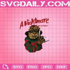 Cat A Nightmare On Clown Street Svg