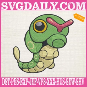Caterpie Pokemon Embroidery Design