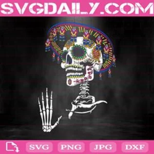 Catrin Calavera Huichol Svg