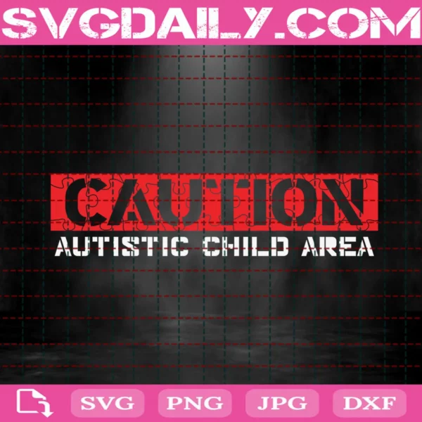 Caution Autistic Child Area Svg