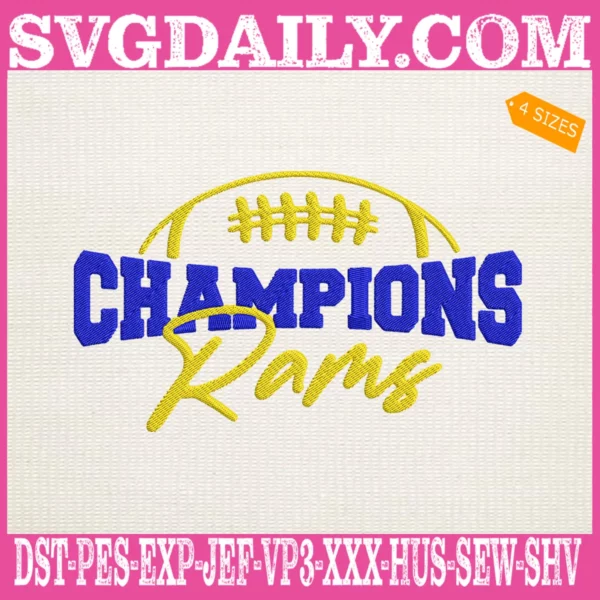 Champions Rams Embroidery Files