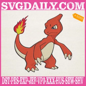Charmeleon Pokemon Embroidery Design