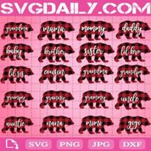 Christmas Family Bear Svg Bundle