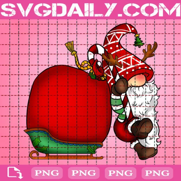 Christmas Gnome With Candy Cane Png