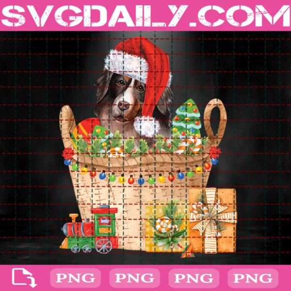 Christmas Puppy In A Basket Png