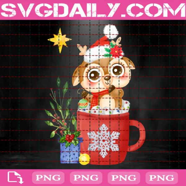 Christmas Reindeer In Mug Png