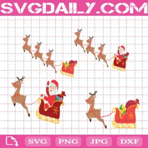 Christmas Santa Sleigh Svg Bundle Free