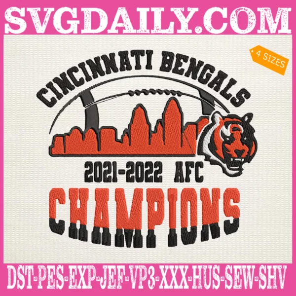 Cincinnati Bengal AFC Champions Embroidery Files