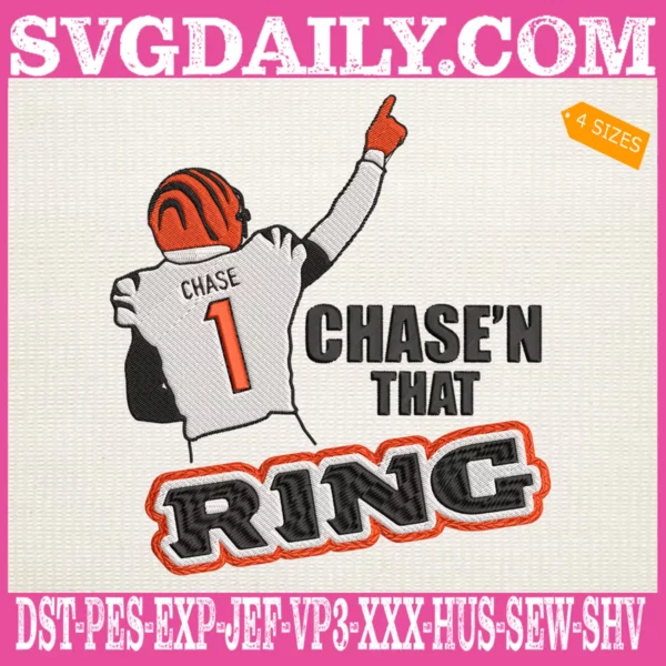 Cincinnati Bengals Chase'n That Ring Embroidery Files