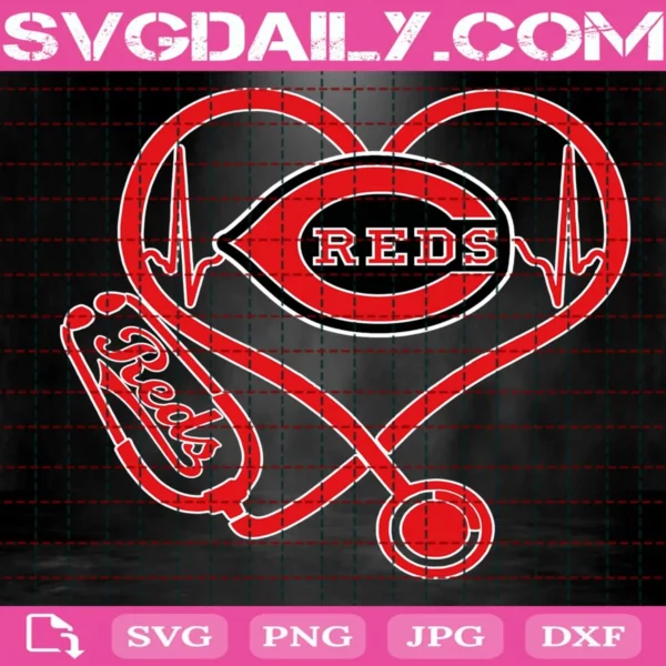 Cincinnati Reds Nurse Stethoscope Svg