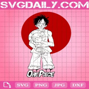 Circle Red Luffy One Piece Svg