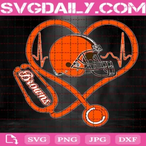 Cleveland Browns Heart Stethoscope Svg
