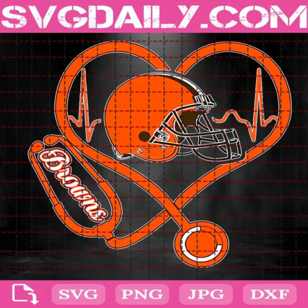 Cleveland Browns Heart Stethoscope Svg