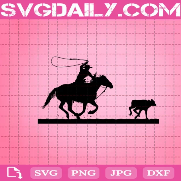 Cowboy Riding Horse Svg