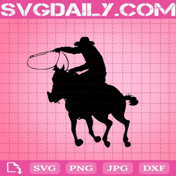 Cowboy Riding Horse Svg