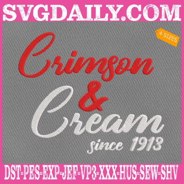 Crimson And Cream Since 1913 Embroidery Files