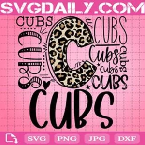 Cubs Mascot Svg, Typography Svg