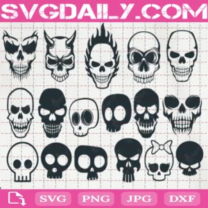 Cute And Spooky Skull Bundle Svg Free
