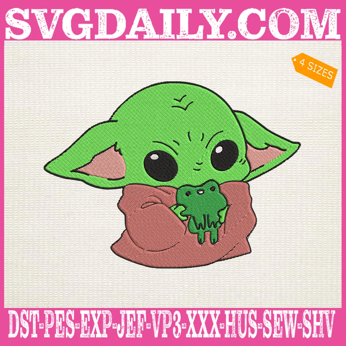 Free Baby Yoda Embroidery Design