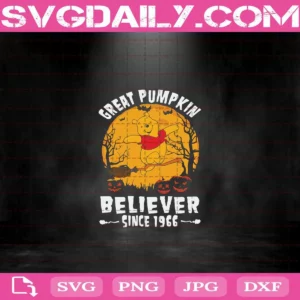 Cute Bear Great Pumpkin Believer Since 1966 Svg
