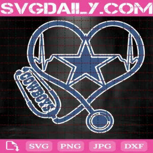 Dallas Cowboys Heart Stethoscope Svg