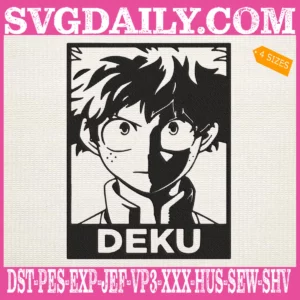 Deku My Hero Academy Embroidery Design