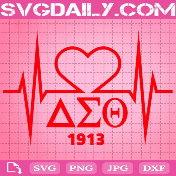 Delta Sigma Theta 1913 Aeo Heart Beat Svg