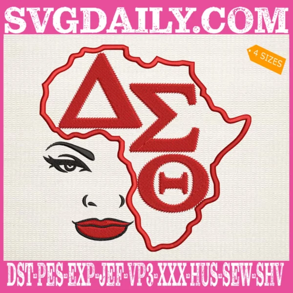 Delta Sigma Theta Afro Women Embroidery Files