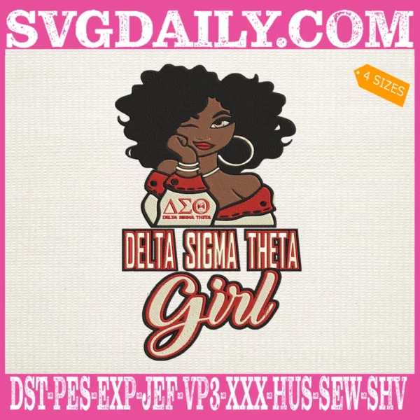 Delta Sigma Theta Girl Embroidery Files