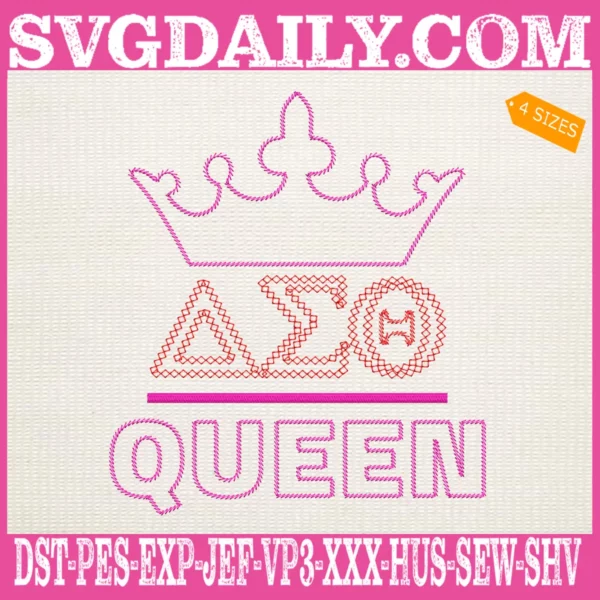 Delta Sigma Theta Queen Embroidery Files