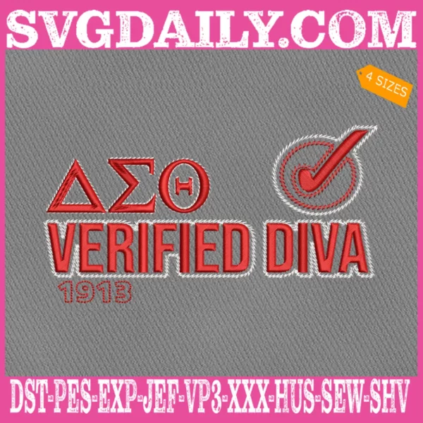 Delta Sigma Theta Verified Diva Embroidery Files