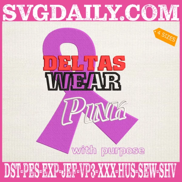 Deltas Wear Pink With Purpose Embroidery Files