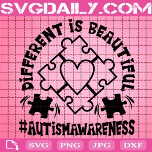 Different Is Beautiful Autism Awareness Svg