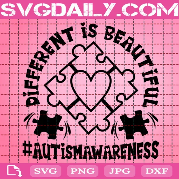 Different Is Beautiful Autism Awareness Svg