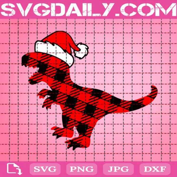 Dinosaur Buffalo Plaid Svg