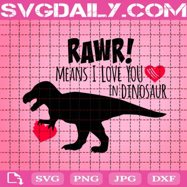 Dinosaur Valentine Svg