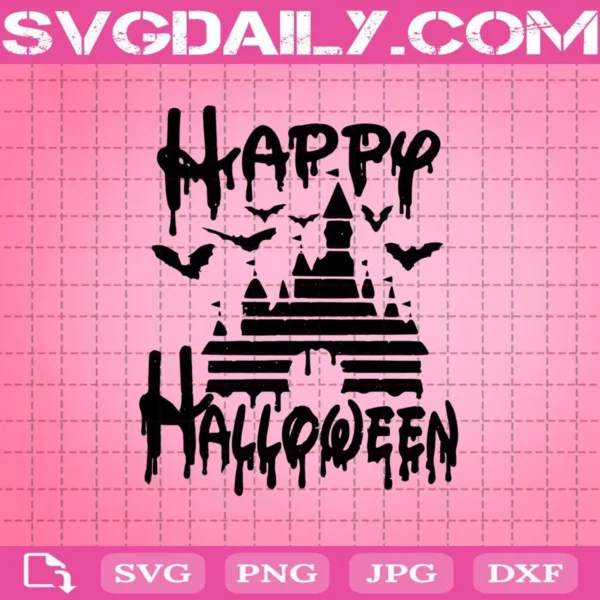 Disney Castle Happy Halloween Svg